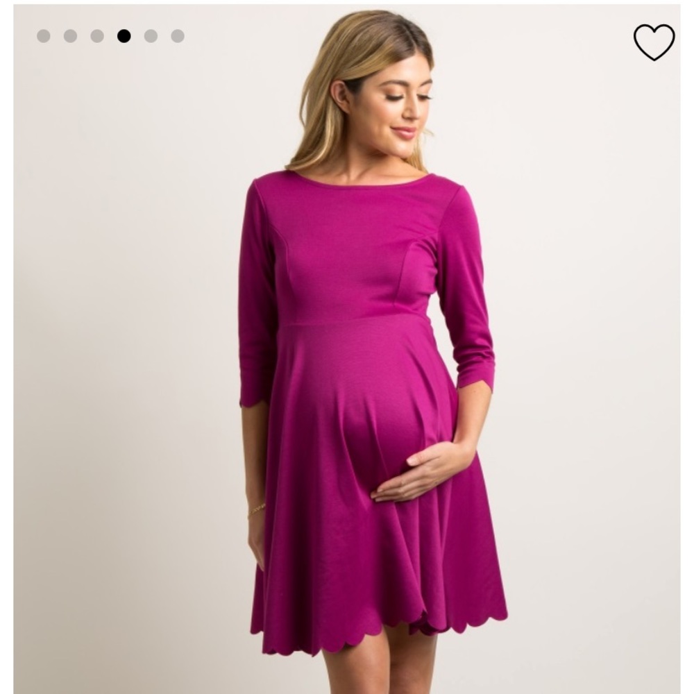 Pinkblush Scalloped Hem Maternity Dress